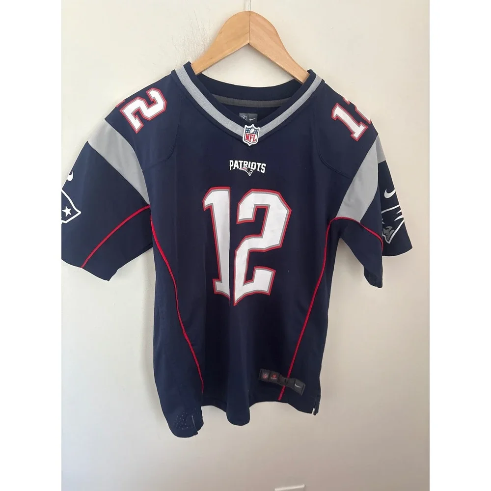 Nike Tom Brady‎ New England Patriots NFL Jersey Youth Large 14/16 Navy Blue 12